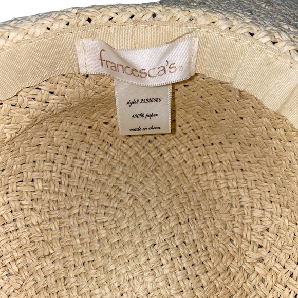 Francesca’s Straw Wide Brim Hat with Black Band - Picture 3 of 5